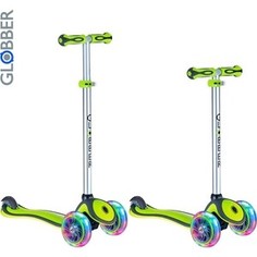 Самокат 3-х колесный Globber 442-106 Primo Plus с 3 светящимися колесами Green