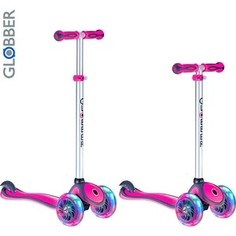 Самокат 3-х колесный Globber 442-110 Primo Plus с 3 светящимися колесами Pink