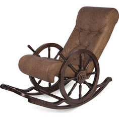 Кресло-качалка Мебелик Штурвал Тенария 4 эко-кожа темно-коричневый