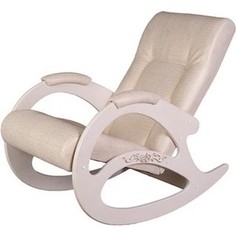 Кресло-качалка Мебелик Тенария 1 крокодил светлый, каркас белый ясень