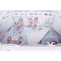 Комплект в кроватку AmaroBaby Premium 19 предметов (7+12 бортиков) LITTLE CRYSTAL (поплин,розовый)