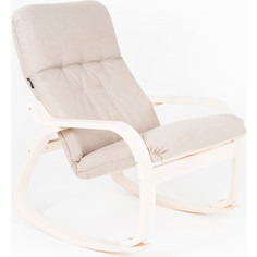 Кресло-качалка Мебелик Сайма ткань миндаль, каркас береза белая