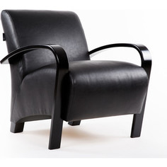 Кресло Мебелик Балатон экокожа черный, каркас венге