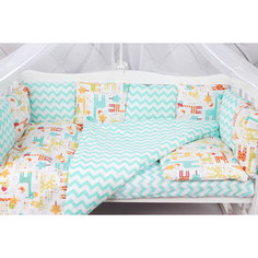 Комплект в кроватку AmaroBaby 15 предметов (3+12 подушек-бортиков) ЖИРАФИКИ