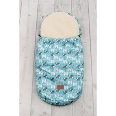 Конверт меховой AmaroBaby little traveler 105х45 собачки (голубой) (amaro-60lt-sg)