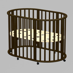 Кроватка Ведрусс Оливия овальная 3в1 Венге VD4402107