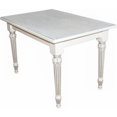 Стол обеденный Мебелик Жерар 02 белый/патина 160x90