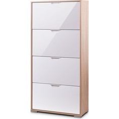 Обувница Вентал Арт Nova-4 (Фасады МДФ) дуб сонома/белый глянец
