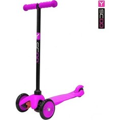 Самокат 3-х колесный Y-Scoo mini A-5 Simple цв. pink с цветными колесами