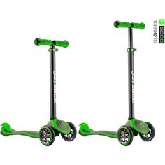 Самокат 3-х колесный Y-Scoo RT GLOBBER My free TITANIUM neon green с блокировкой колес