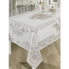 Скатерть Karna жаккард Zumrut прямоугольная 160х300 кофейный (2790/CHAR003)
