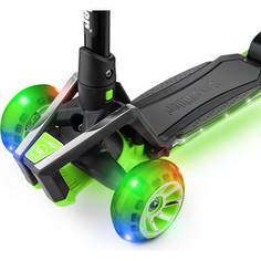 Самокат 3 - х колесный Small Rider с ревом мотора, свет. колесами, свет. платформой Premium Pro (зеленый)