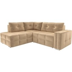 Диван угловой АртМебель Леос микровельвет бежевый левый угол