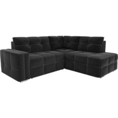 Диван угловой АртМебель Леос микровельвет черный правый угол