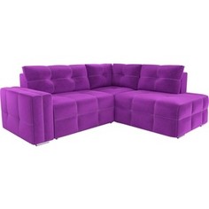 Диван угловой АртМебель Леос микровельвет фиолетовый правый угол