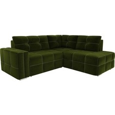 Диван угловой АртМебель Леос микровельвет зеленый правый угол