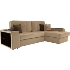 Диван угловой АртМебель Брюсель микровельвет бежевый правый угол