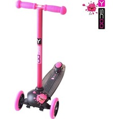 Самокат 3-х колесный Y-Scoo RT TRIO DIAMOND 120 Monsters 1 высота с блокировкой колес pink Zoi
