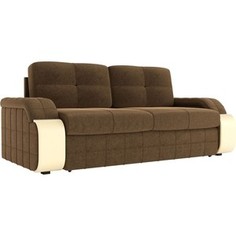Диван прямой АртМебель Николь микровельвет коричневый