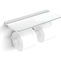 Бумагодержатель Langberger Accessories 2-ой со стеклянной полкой (32042B)
