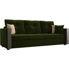 Диван прямой АртМебель Валенсия микровельвет зеленый