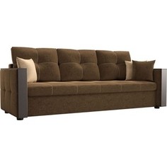 Диван прямой АртМебель Валенсия микровельвет коричневый