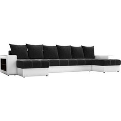 Диван АртМебель Дубай микровельвет черный П-образный