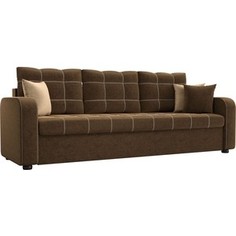 Диван прямой АртМебель Ливерпуль микровельвет коричневый