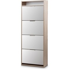 Обувница Вентал Арт К-4 (Фасады МДФ) дуб сонома/белый глянец