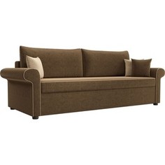 Диван прямой АртМебель Милфорд микровельвет коричневый