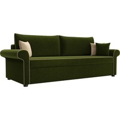 Диван прямой АртМебель Милфорд микровельвет зеленый