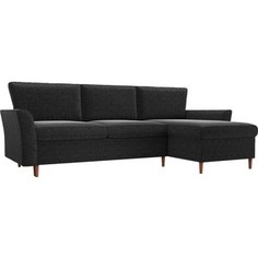 Диван угловой АртМебель София вельвет черный правый угол