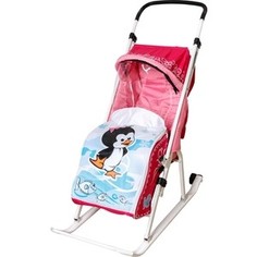 Санки-коляска Тяни Толкай трансформер Пингвиненок розовый (84680)