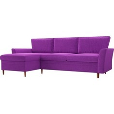 Диван угловой АртМебель София вельвет фиолетовый левый угол