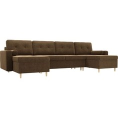 Диван АртМебель Белфаст микровельвет коричневый П-образный