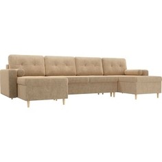 Диван АртМебель Белфаст микровельвет бежевый П-образный