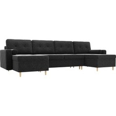 Диван АртМебель Белфаст микровельвет черный П-образный