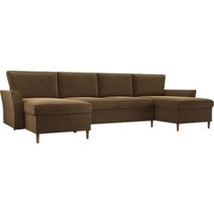 Диван АртМебель София микровельвет коричневый П-образный