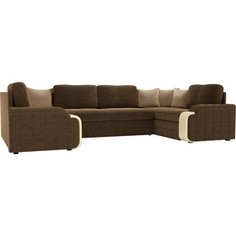 Диван Лига Диванов Николь П микровельвет коричневый