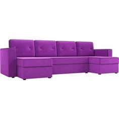 Диван АртМебель Принстон микровельвет фиолетовый П-образный