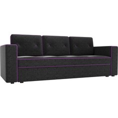 Диван прямой АртМебель Принстон микровельвет черный