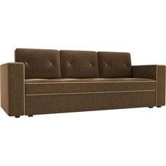 Диван прямой АртМебель Принстон микровельвет коричневый