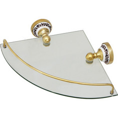 Полка стеклянная угловая 28x28x7 Fixsen Bogema Gold (FX-78503AG)