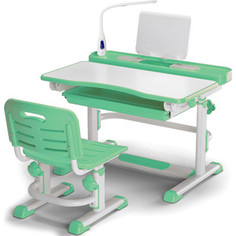 Комплект мебели (столик + стульчик) Mealux BD-04 XL green (с лампой) столешница белая/пластик зеленый