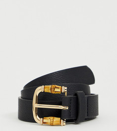 Черный ремень с бамбуковой отделкой My Accessories London - Черный
