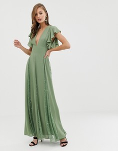Платье макси с кружевными вставками годе ASOS DESIGN - Мульти