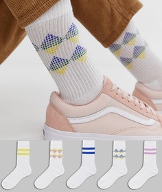 Набор из 5 пар спортивных носков с шевронным узором ASOS DESIGN - Мульти