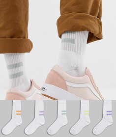 Набор из 5 пар черно-белых носков с полосками ASOS DESIGN - Белый