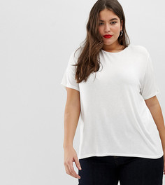 Белая футболка с драпировкой и разрезом на спине ASOS DESIGN Curve - Белый