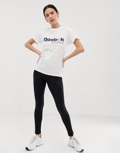 Черные леггинсы с логотипом Reebok - Черный